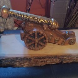 Vintage Ceramic Cannon Decanter By Ezra Brooks 