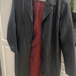 Long leather jacket 