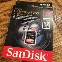 SanDisk Extreme PRO SFXC UHS-I Card, 64gb  (h)