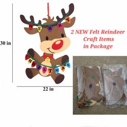 2 NEW Felt Reindeer CRAFT Items $5 For BOTH