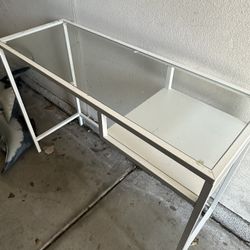 IKEA Cute White Glass Desk !!