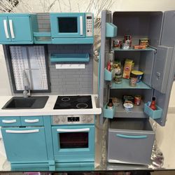 Blue American Girl Doll Kitchen 