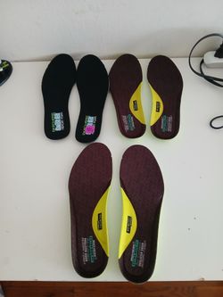 3 New pairs of insoles Skechers size 10.5 - 11 never used!!!
All for Only 10 dollars!
Incredible deal.
