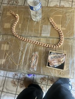 Rose Gold Cuban Link Sets 14k