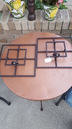 Pair of metal votive holders