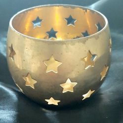 Vintage Brass Star Votive Tea Light Candle Holder