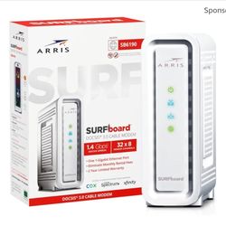 New ARRIS (SB6190) - Cable Modem - Fast DOCSIS 3.0 32x8 Gigabit Cable Modem, For Comcast Xfinity, Cox, Spectrum and more, 1 Gbps Port, 800 Mbps Max 
