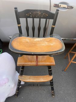 Antique All Wood High Chair