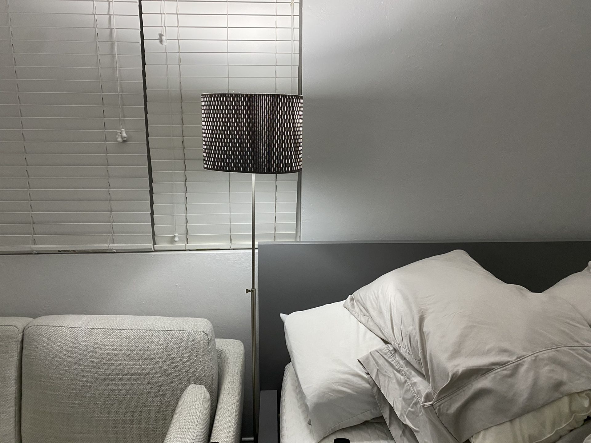 Two floor lamps with LED bulbs