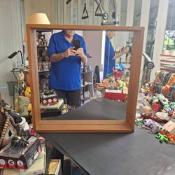 Shadow Box Frame Mirror, Hang Up Or Stand On The Dresser - Beautiful Light Wood By Molger From Ikea 24 X 24 X 3.5