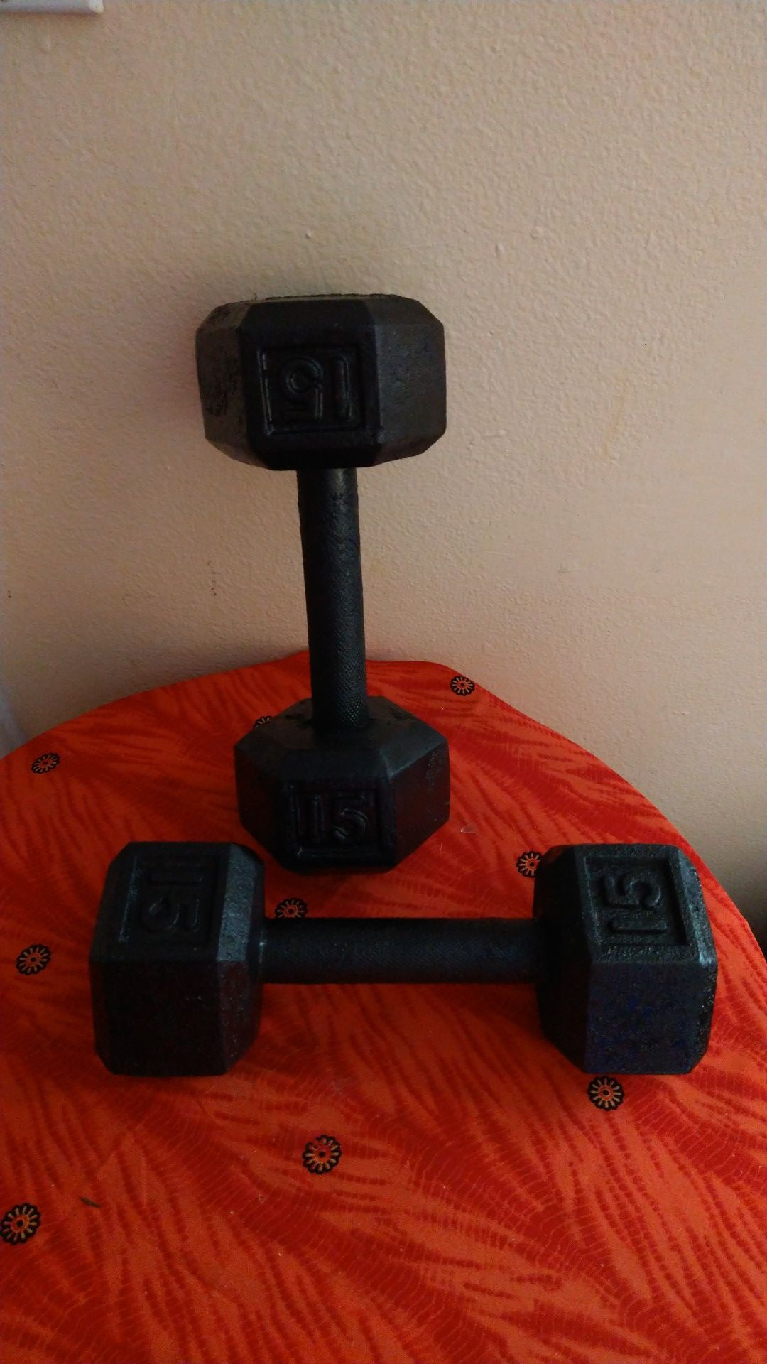 Dumbbell weights 15pounds each weight