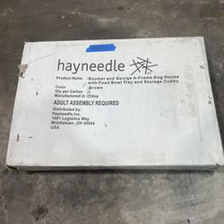 Hayneedle Boomer&George A-Frame Doghouse w/ Food Bowl Tray & Cubby Storage