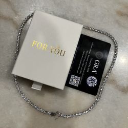 20” 3mm Genuine Moissanite Tennis Necklace