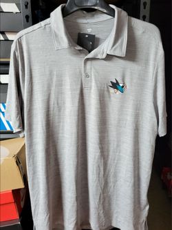 *NEW* Fanatics San Jose Sharks Gray Heather Polo Shirt Men’s Large with Tags