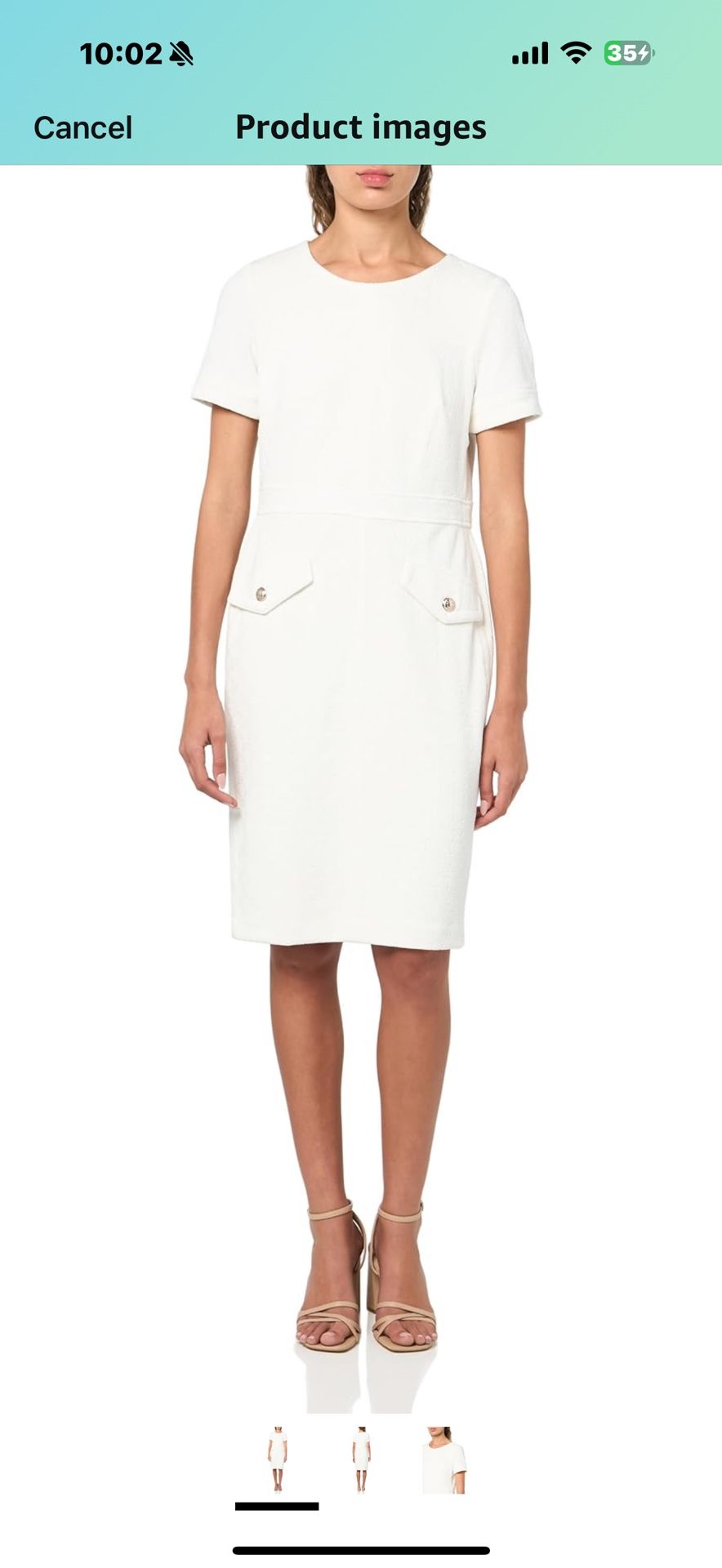 Tommy Hilfiger Women's Shortsleeved Everyday Flattering Sheath Dress  Size 10  Color: Ivory  Fabric type 91% Polyester, 9% Spandex Care instructions D