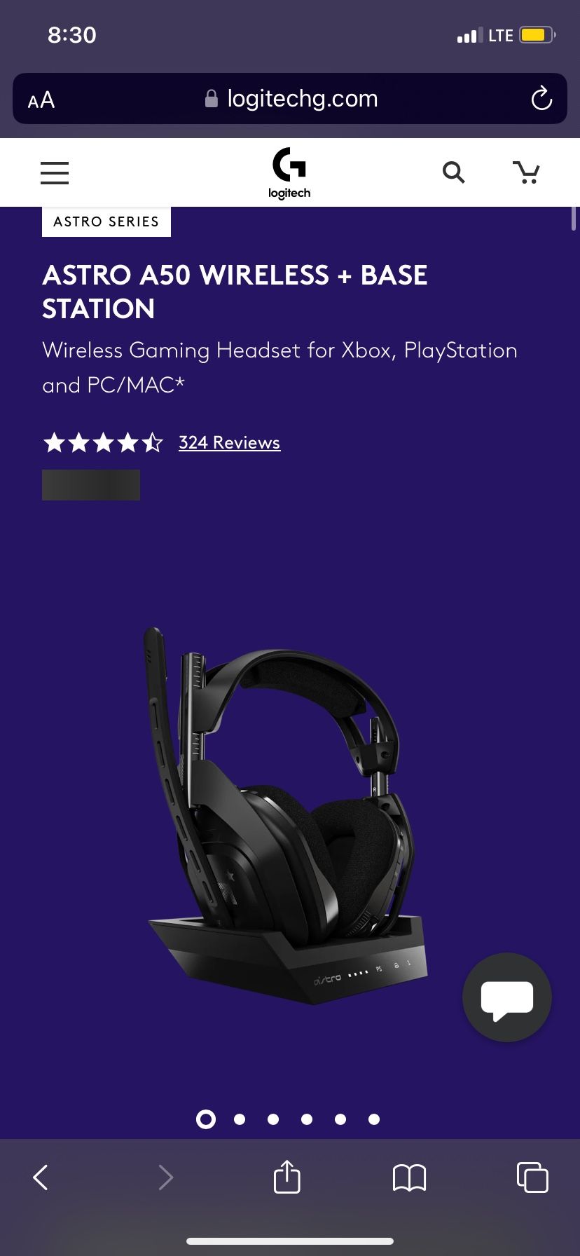 ASTROS A50s Wireless Gaming Headset And Charging Stand