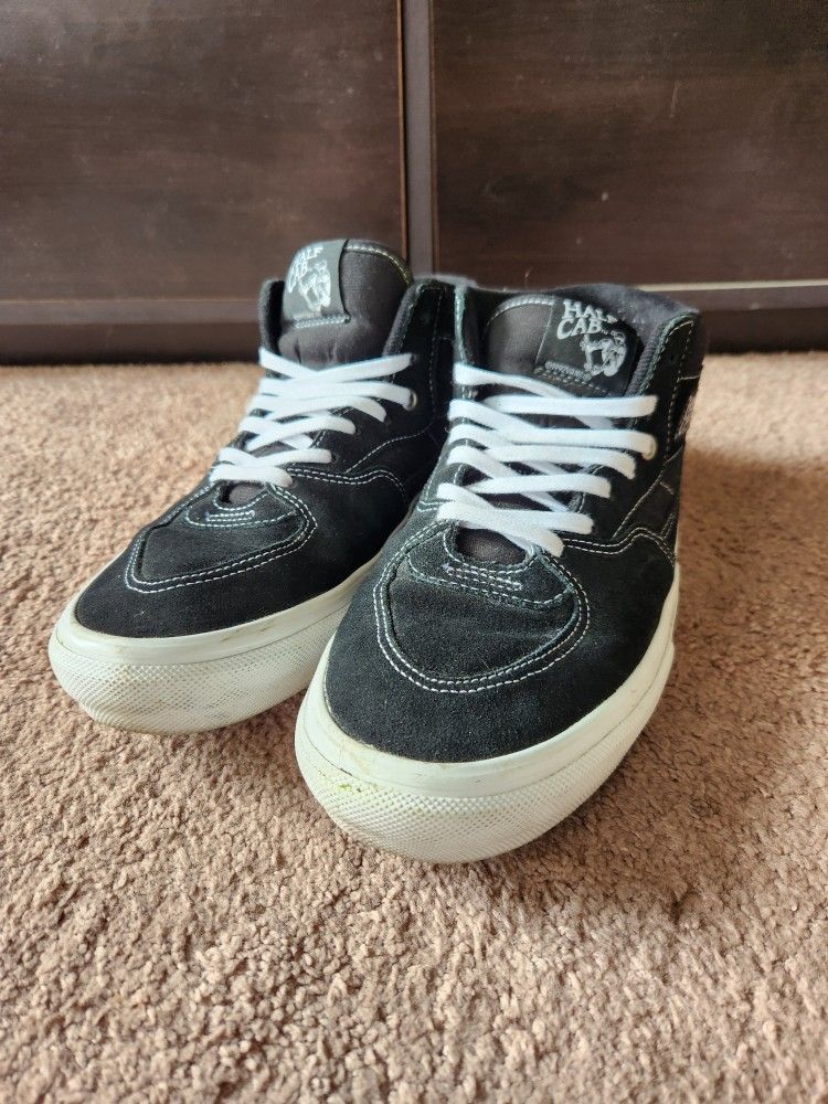 Vans Skate Half Cab, Black & White, Men's 11
