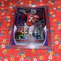CJ Stroud Bowman University Rookie Football Card Ohio state Refractor