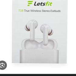LETSFIT WIRELESS EAR BUDS T-18 TRUE STEREO EARBUDS WITH CHARGER