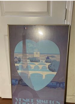 Vintage Fix-Masseau Venice Simplon Orient Express CIWL Framed Poster 24x37
