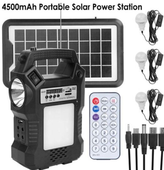 Portable Solar Station- ,including All Charger Accessories And 3 LED Lights