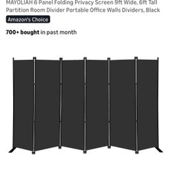 6 Panel Folding Privacy Screen (divider)