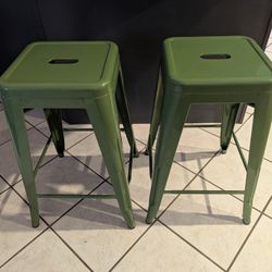 2 Metal Bar Stools 
