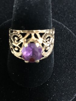 Gold ring precious stone solid gold 14k