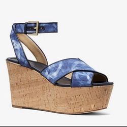 💕Michael KORS Abbott Tie-Dye Canvas Wedge| size 8