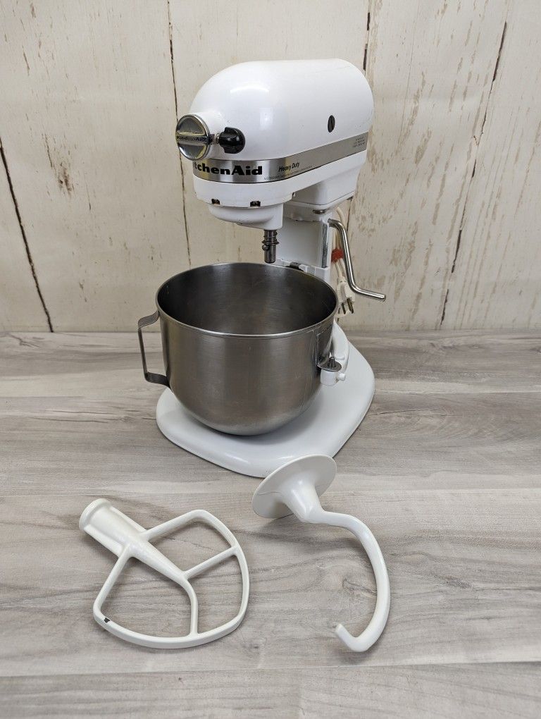 KitchenAid K5SSWH White Heavy Duty Series 5qt Lift Stand Mixer Bowl Attachments