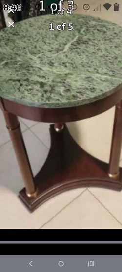 Vintage Bombay Company Regency-Style Accent Table With Green Marble Top