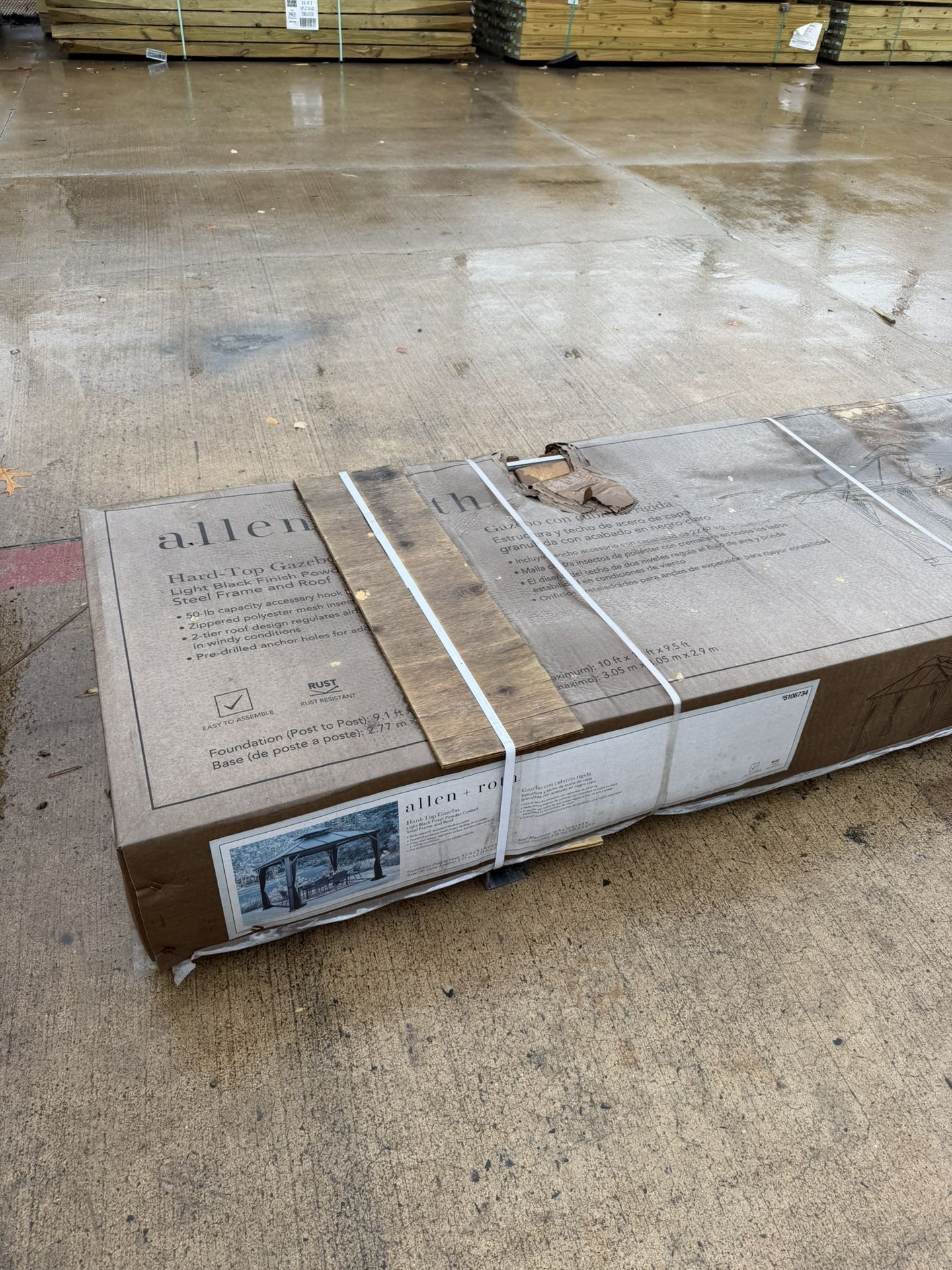 Allen And Roth Gazebo 10x10 With Double Layered Steel Roof Vent In Light Black