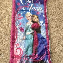 Kids Disney Frozen Elsa and Anna Sleeping Bag. Good Condition. No storage bag.SEE MORE BELOW