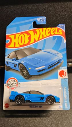 Hot Wheels Blue 1990 Acura NSX J-Imports  package slightly damaged in storage