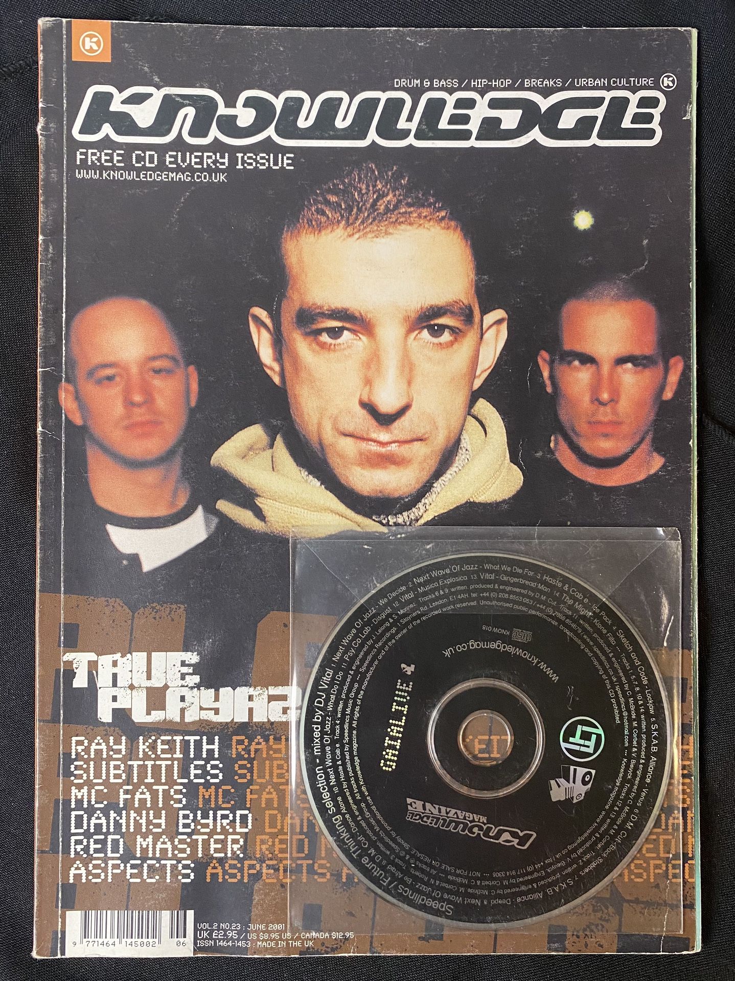 KMag Knowledge Magazine True Playaz Vol 2 No 23 June 2001 w/ CD Jungle Drum & Bass DnB Rare