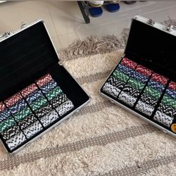 400-Piece Casino-Quality Poker Chip Set W/Aluminum Case Nearly Brand New