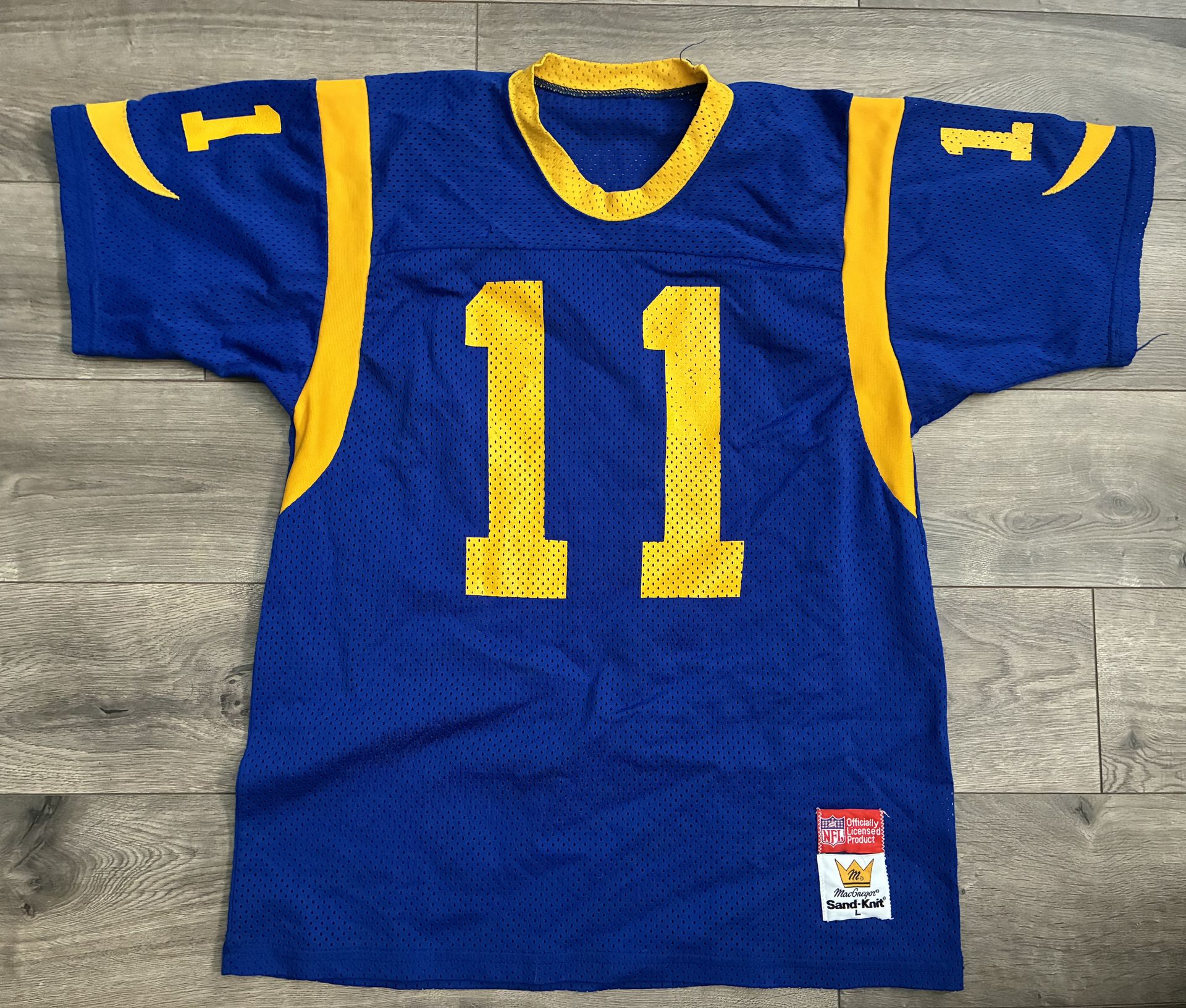 Vintage Los Angeles Rams Jim Everett MacGregor Sand-Knit Jersey Adult Large NFL