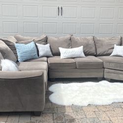 Sectional Sofa Suede 