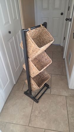 3-Tier Woven Basket Storage Organizer