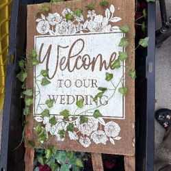 Wood Wedding Sign