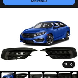 New Honda Civic left and right side fog light grills.