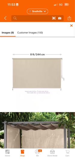 Coolaroo Champagne Cordless 95% UV Blocking Fade Resistant Fabric Exterior Roller Shade 96 in. W. x 96 in. L