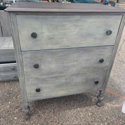 Vintage Restored 3 Drawer Dresser