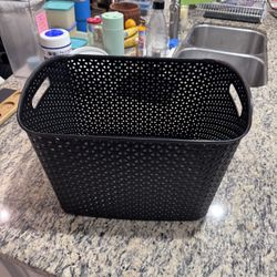Target Black Plastic Storage Basket Bin w/ Handles – 16.5” L x 12.6” W x 11.1” H