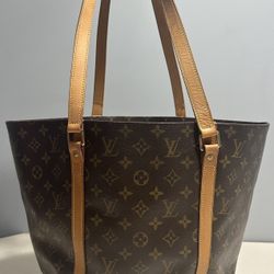 Louis Vuitton Sac Shopping Monogram Canvas Leather