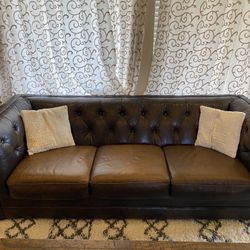Top grain Italian Leather Sofa and Love Seats