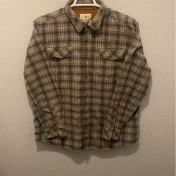 Legendary Whitetails Mens Flannel Shirt Plaid Green, Brown And Beige Size XL.    #Y