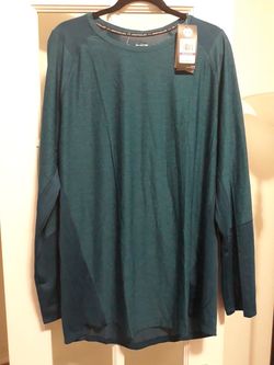 Under Armour Apparel Mens MK-1 Long Sleeve Shirt Teal XX-Large
