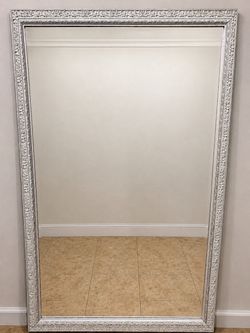 Large Decorative Mirror 53”x30” White Vintage Style Frame Wall Mount Mirror