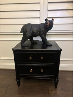 Vintage Black Two Drawer Nighstand